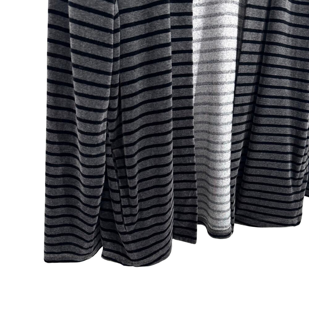 Talbots Medium Velour Soft Open Front Gray Long S… - image 4